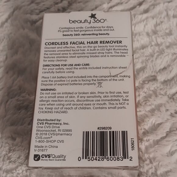 Beauty 360 Cordless Facial Hair Remover - Picture 2 of 4